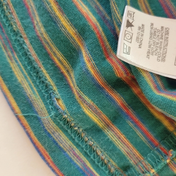 Supreme New York Static Stripe Short Sleeve T Shirt Large Green 100% Cotton - Picture 12 of 12